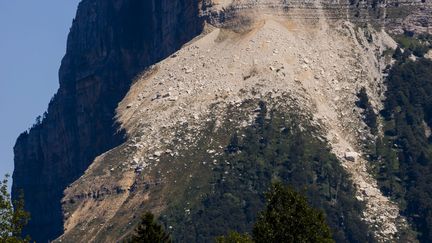 Un éboulement rocheux dans le massif du Mont Granier en Savoie, le 2 août 2023. (photo d'illustration) (VINCENT ISORE / MAXPPP)