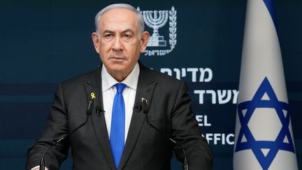 Le Premier ministre israélien Benyamin Nétanyahou lors d'une conférence de presse, à Jérusalem, le 2 septembre 2024. (OHAD ZWIGENBERG / POOL)