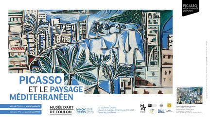 Détail de la toile "La baie de Cannes" Pablo Picasso, affiche de l'exposition (Musée d'Art de Toulon)