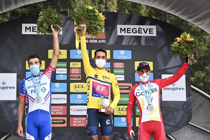 Le podium du Critérium du Dauphiné 2020. (ANNE-CHRISTINE POUJOULAT / POOL)