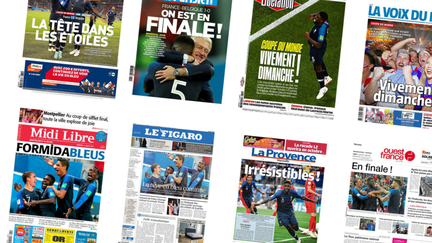 Les Bleus font la une de la presse française,&nbsp;mercredi 11 juillet 2018. (FRANCEINFO)