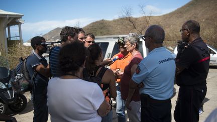 Anne Laubies, préfète déléguée de Saint-Martin, répondant à la presse le 8 septembre 2017. (LIONEL CHAMOISEAU / AFP)