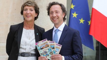 Stephane Pallez et Stephane Bern devant l'Elysée lors du lancement du loto du patrimoine en 2018
 (LUDOVIC MARIN / AFP)