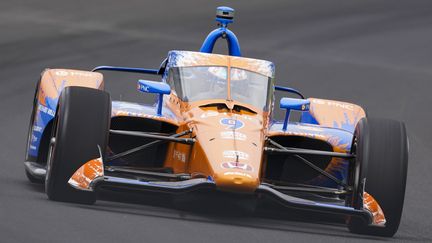 Scott Dixon (Chip Ganassi) partira en pole position des 500 miles d'Indianapolis pour la 4e fois de sa carrière. (MICHAEL CONROY/AP/SIPA / SIPA)