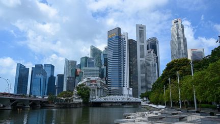 Le quartier financier de Singapour, le 29 mars 2029. (ROSLAN RAHMAN / AFP)