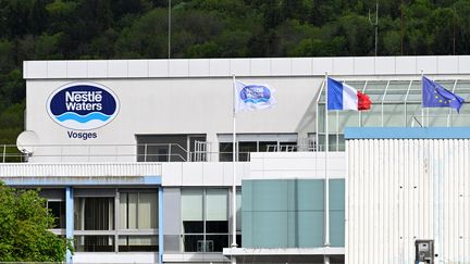 The Nestlé Waters factory in Vittel, Vosges, on May 10, 2023. (JEAN-CHRISTOPHE VERHAEGEN / AFP)