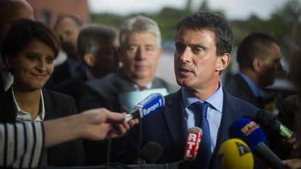 Le Premier ministre, Manuel Valls, &agrave; Besan&ccedil;on (Doubs), le 29 septembre 2014. (SEBASTIEN BOZON / AFP)