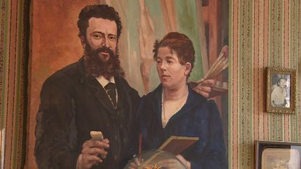 Autoportrait de l'artiste Jean-Baptiste Cariven et sa femme, Amélie. (France 3 Midi-Pyrénées)