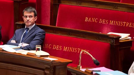 Manuel Valls avant la pr&eacute;sentation de son plan d'&eacute;conomies &agrave; l'Assembl&eacute;e nationale, &agrave; Paris, le 29 avril 2014. (©FRANCOIS LAFITE/WOSTOK PRESS / MAXPPP)