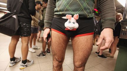 Car ce 8 janvier 2012 &eacute;tait la date fix&eacute;e pour un &eacute;v&eacute;nement international : le &laquo;No pants! Subway Ride&raquo;. (MARIO TAMA / GETTY IMAGES / AFP)