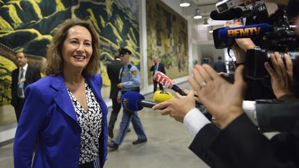 S&eacute;gol&egrave;ne Royal, en marge de l'Assembl&eacute;e g&eacute;n&eacute;rale de l'ONU&nbsp;&agrave; New York (Etats-Unis),&nbsp;mercredi 26 septembre. (ERIC FEFERBERG / AFP)