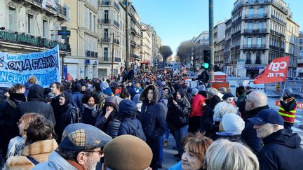 Manifestation contre la réforme des retraites à Marseille (Bouches-du-Rhône), le 19 janvier 2023 (LAURENT GROLEE / RADIO FRANCE)