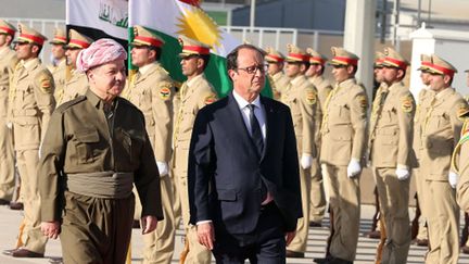 &nbsp; (François Hollande accueilli par le leader du Kurdistan irakien, Massoud Barzani © MAXPPP)