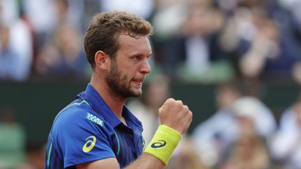 Le Français Mathias Bourgue affronte&nbsp;Andy Murray lors du tournoi de tennis de Roland-Garros, à Paris, le 25 mai 2016. (MAXPPP)