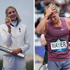 Léon Marchand, Cassandre Beaugrand et Kevin Mayer. (AFP)