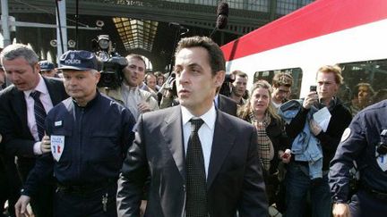 Nicolas Sarkozy prend le train pour Lille (AFP)