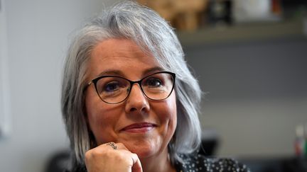 Jacline Mouraud, ancienne figure du mouvement des "gilets jaunes", à Bohal le 17 novembre 2018. (DAMIEN MEYER / AFP)