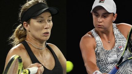 L'Australienne Ashleigh Barty (à droite) et l'Américaine Danielle Collins (à gauche), opposées en finale de l'Open d'Australie le 29 janvier 2022. (AFP)