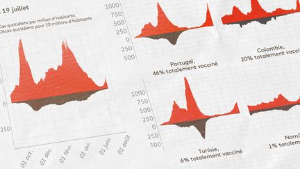 Franceinfo analyse les effets de la vaccination sur la reprise épidémique. (ELLEN LOZON / FRANCEINFO)