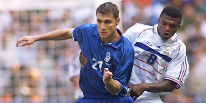 Au marquage de Christian Vieri, Marcel Desailly sera intraitable en quarts de finale du Mondial 1998