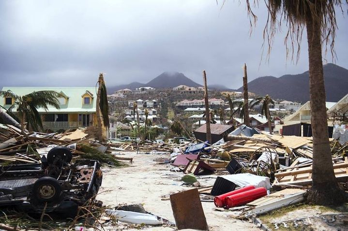 Paysage de désolation à Saint-Martin après le passage d'Irma (DR)