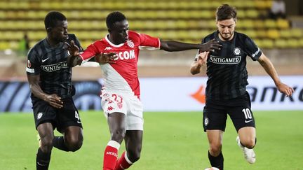 Le Monégasque Krépin Diatta a ouvert le score contre Sturm Graz, jeudi 16 septembre 2021. (VALERY HACHE / AFP)