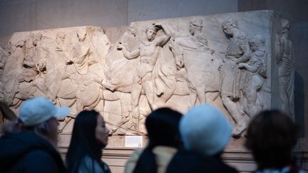 Un des marbres du Parthenon conservé au British Museum. (JAY SHAW BAKER / NURPHOTO / AFP)