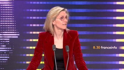 La ministre de la Transition Energétique Agnès Pannier-Runacher invitée du 8h30 franceinfo vendredi 26 mai 2023. (FRANCEINFO)