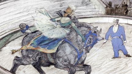 Dessin de Toulouse-Lautrec : numéro de dressage de cheval 
 (coll_jp_gimbergues)