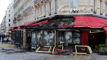 Le Fouquet's sur les Champs-Elysées, le samedi 16 mars 2019. (THOMAS SAMSON / AFP)