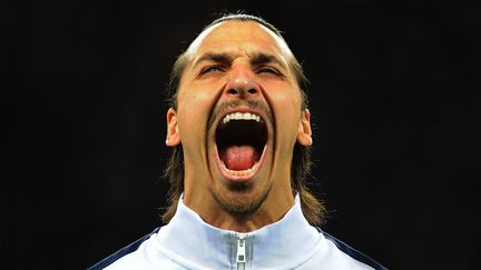 Le Su&eacute;dois Zlatan Ibrahimovic avant un match opposant le PSG au&nbsp;Bayer&nbsp;Leverkusen, &agrave;&nbsp;Leverkusen (Allemagne), le 18 f&eacute;vrier 2014. (DANIEL KARMANN / DPA / AFP)