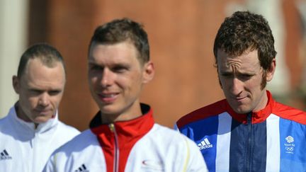 Du podium du chrono aux JO 2012, il manquera Christopher Froome (à droite). En revanche, Tony Martin (au centre) et Bradley Wiggins (à droite) seront bien là.