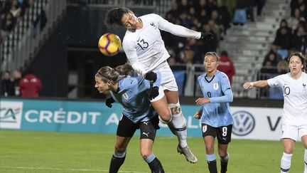 L'équipe de france de football féminin contre l'équipe d'Uruguay à Tours (Indre-et-Loire), le 4 mars 2019. (match remporté 6 à 0).&nbsp; (MAXPPP)