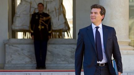 Arnaud Montebourg, le ministre du Redressement productif &agrave; l'Elys&eacute;e, le 19 septembre 2012. (BERTRAND LANGLOIS / AFP)