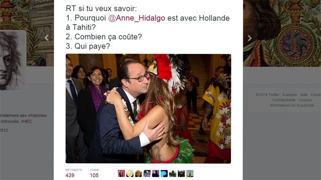 &nbsp; (Anne Hidalgo et François Hollande © Capture d'écran Twitter)