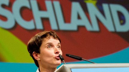 Frauke Petry, cheffe de l'AfD, lors du congrès de son parti, en novembre 2015.
 (JULIAN STRATENSCHULTE / DPA)