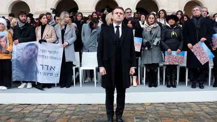 Le chef de l'Etat a présidé l'hommage national aux victimes françaises de l'attaque du 7 octobre menée par le Hamas en Israël.