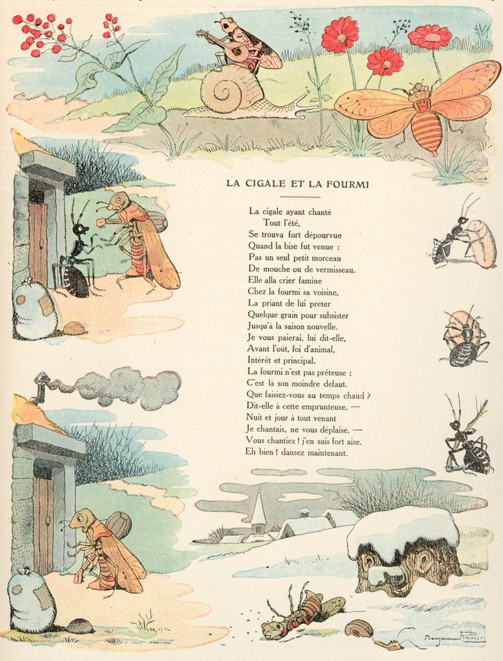 "La cigale et la fourmi" de La Fontaine illustré par Benjamin Rabier
 (DR)