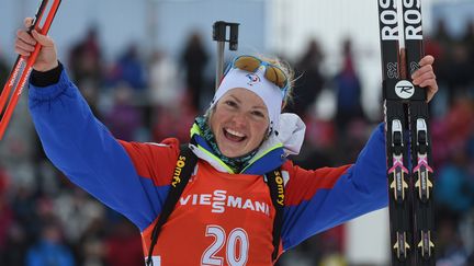 Le grand sourire Marie Dorin-Habert (HENDRIK SCHMIDT / DPA)