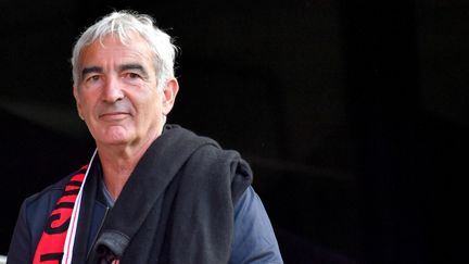 Raymond Domenech lors d'un match de football à Rennes, le 19 août 2017. (LOIC VENANCE / AFP)