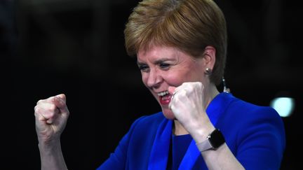 La Première ministre écossaise, Nicola Sturgeon, le 13 décembre 2019 à Glasgow (Ecosse). (ANDY BUCHANAN / AFP)