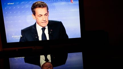 Nicolas Sarkozy pendant le troisième et dernier débat avant le premier tour de la primaire à droite, le 17 novembre 2016 sur France 2. (MAXPPP)