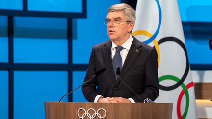 Le président du Comité international olympique, Thomas Bach, le 3 février 2022, à Pékin. (EYEPRESS NEWS / AFP)