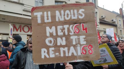 Des manifestants contre la réforme des retraites, le 31 janvier 2023. (CLEMENTINE SABRIE / RADIOFRANCE)