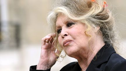 Brigitte Bardot, le 27 septembre 2007, dans la cour de l'Elysée à Paris. (ERIC FEFERBERG / AFP)