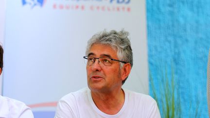 Marc Madiot lors d'une conférence de presse pour la 106e édition du Tour de France, le 22 juillet 2019, à Nîmes. (KEI TSUJI / AFP)