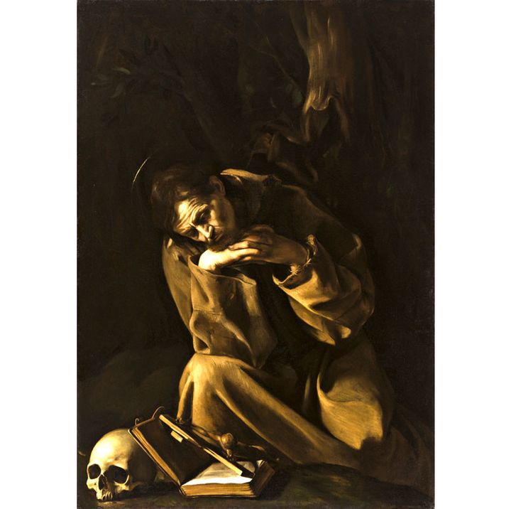 Michelangelo Merisi, dit Caravage, "Saint François en méditation", vers 1606, Museo Civico Ala Ponzone, Crémone
 ( Museo Civico &quot;Ala Ponzone&quot; - Cremona, Italy)