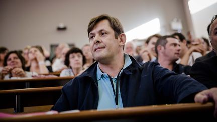 Fran&ccedil;ois Kalfon, lors de la r&eacute;union du courant Vive la Gauche, en marge de l'Universit&eacute;&nbsp;d'&eacute;t&eacute;&nbsp;du PS, &agrave; La Rochelle (Charente-Maritime), le 30 ao&ucirc;t 2014. (  MAXPPP)