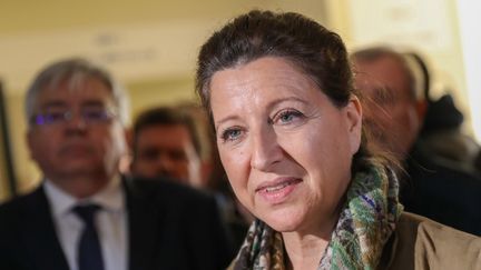 Agnès Buzyn à l'hôpital de Lens (Pas-de-Calais), alors qu'elle était encore ministre de la Santé, le 7 février 2020. (THIERRY THOREL / NURPHOTO / AFP)