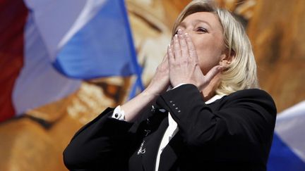 Marine Le Pen, la pr&eacute;sidente du Front national, le 1er mai 2012 &agrave; Paris. (KENZO TRIBOUILLARD / AFP)